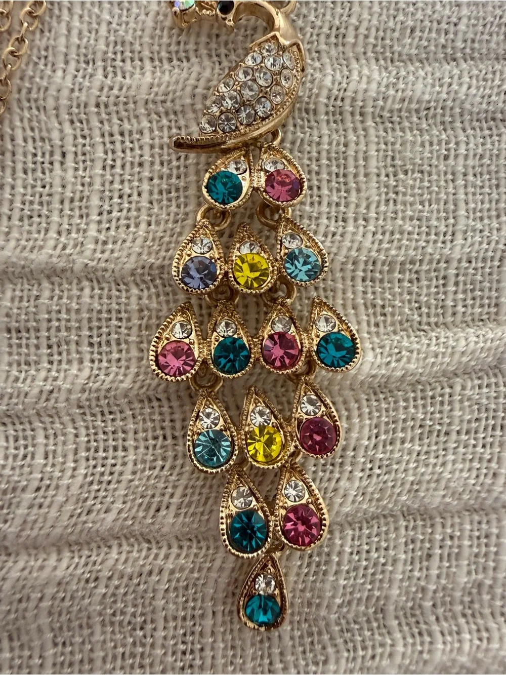 Sparkling Peacock Statement Necklace 🦚✨